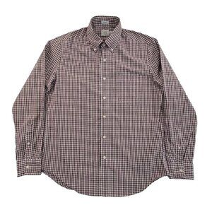 J. Crew Secret Wash Cotton Poplin Shirt Men's M Brown Check NWOT BW440